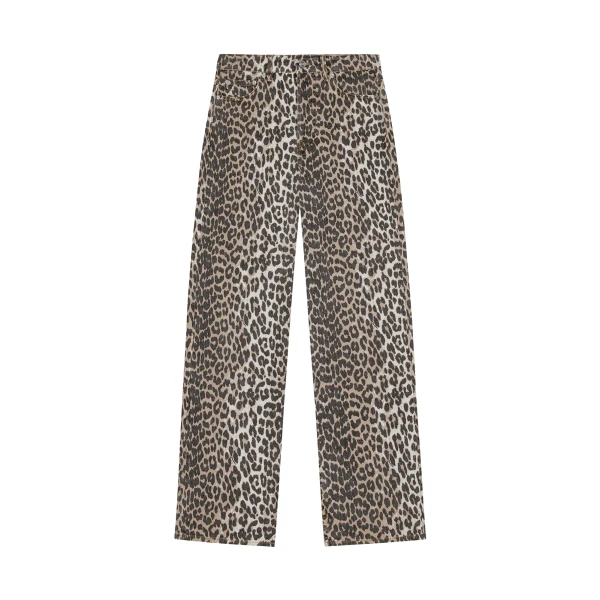 Ganni Izey Jeans in Leopard Print