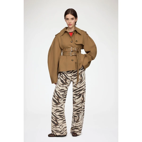 Ganni Jacket in Beige Canvas, view 3