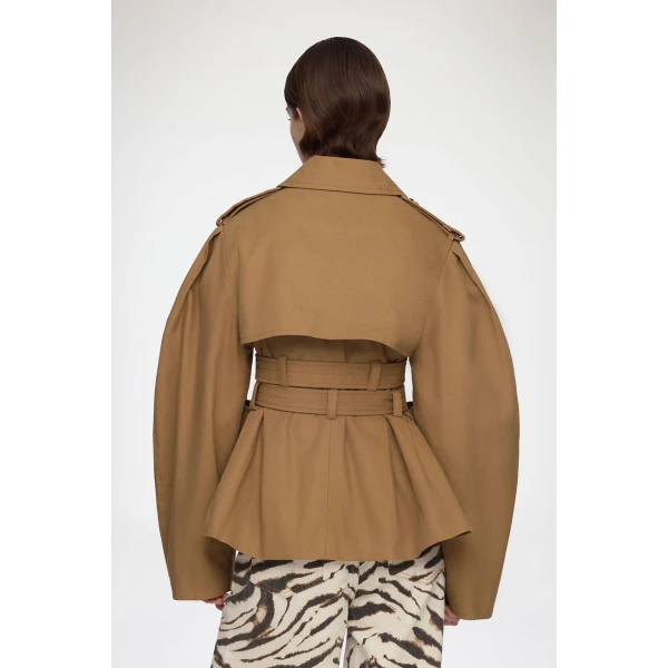 Ganni Jacket in Beige Canvas, view 4