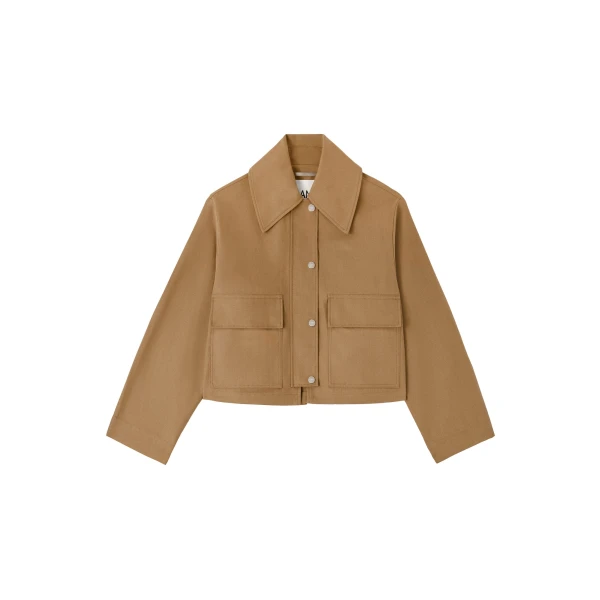 Ganni Jacket in Brown Canvas
