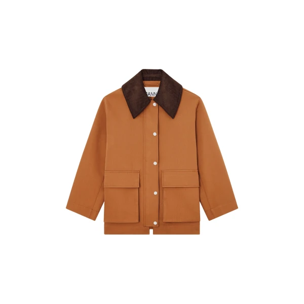 Ganni Jacket in Brown Twill