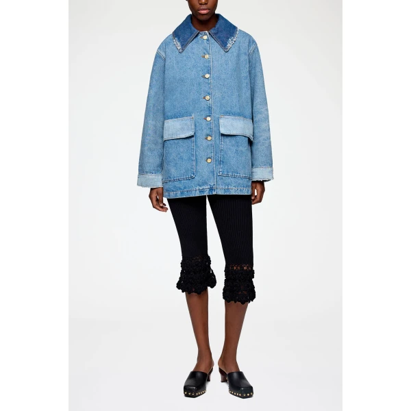 Ganni Jacket in Patchwork Denim, view 2