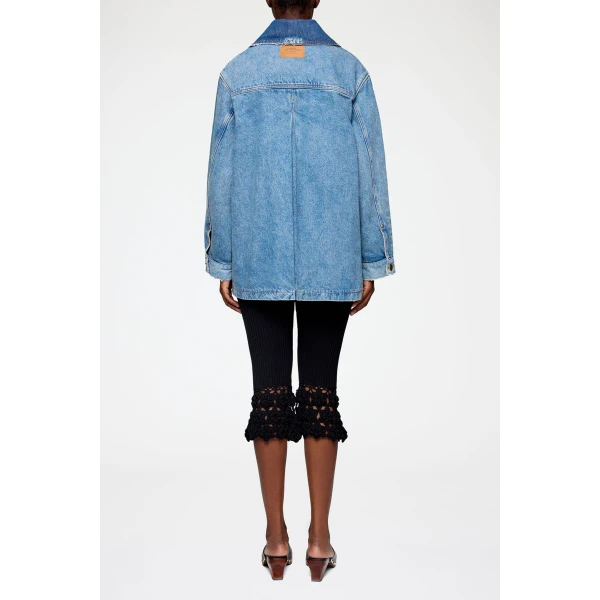 Ganni Jacket in Patchwork Denim, view 3