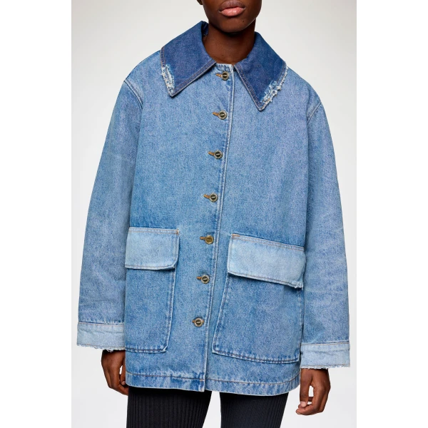 Ganni Jacket in Patchwork Denim, view 4