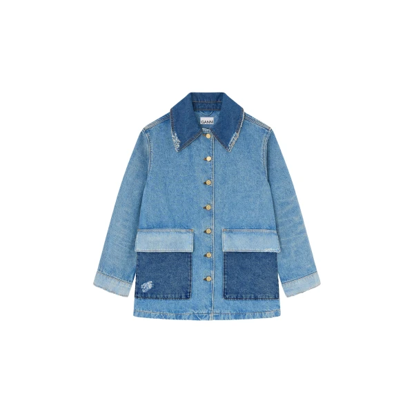Ganni Jacket in Patchwork Denim