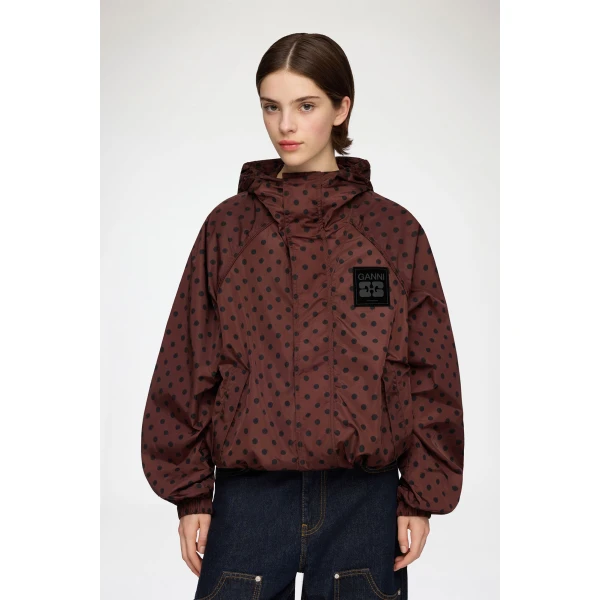 Ganni Jacket in Printed Nylon, view 2