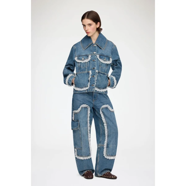 Ganni Jacket in Rigid Denim, view 3