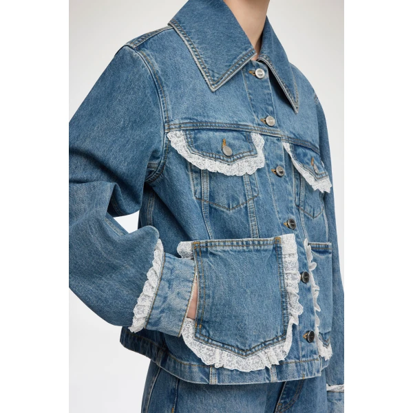 Ganni Jacket in Rigid Denim, view 5