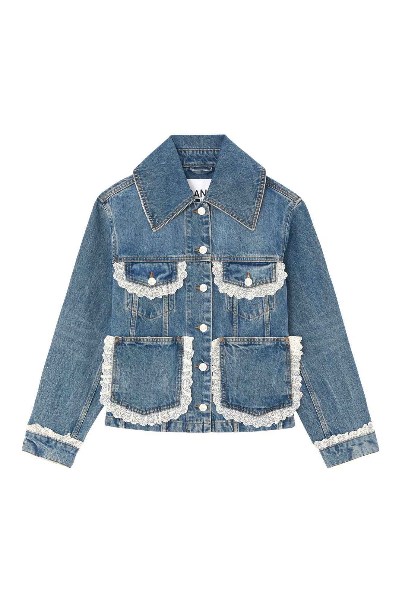 Ganni-Jacket-in-Rigid-Denim-531378_nobg Ganni Jacket in Rigid Denim