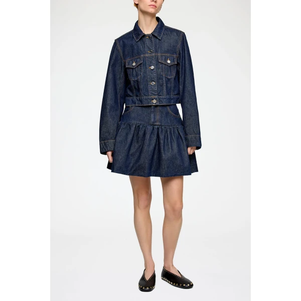 Ganni Jacket in Rinse Denim, view 4