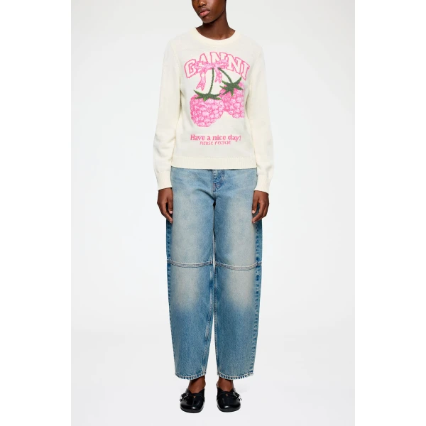 Ganni Jumper in Graphic Wool Knit, view 3