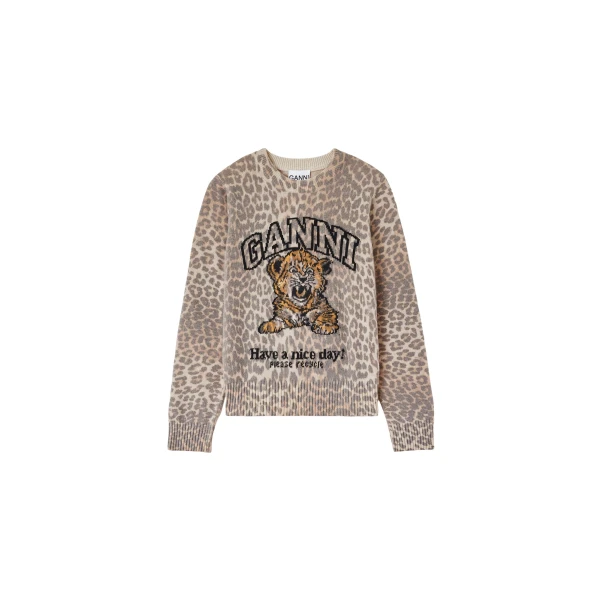Ganni Jumper with Tiger Knit