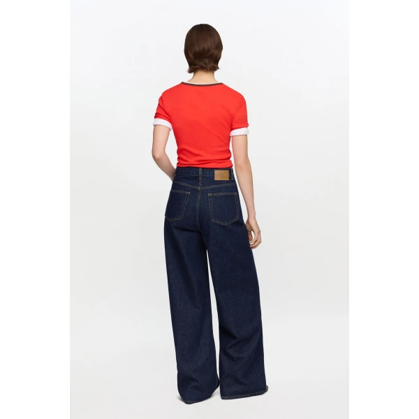 Ganni Lari Jeans in Dark Rinse Denim, view 3