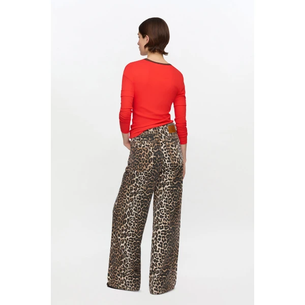 Ganni Lari Jeans in Leopard Print, view 3