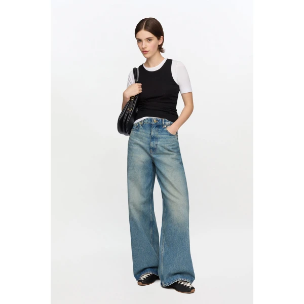Ganni Lari Jeans in Tint Rigid Denim, view 2