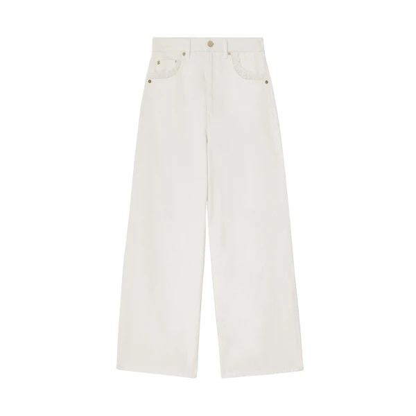 Ganni Lari Straight Jeans in White Denim