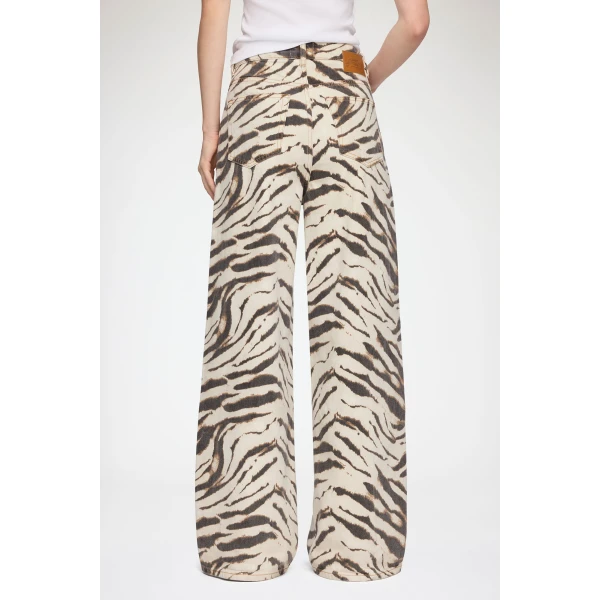 Ganni Lari Wide Jeans in Zebra Denim, view 4