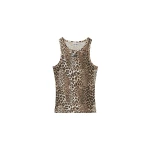 Ganni Leopard Rib Tank Top