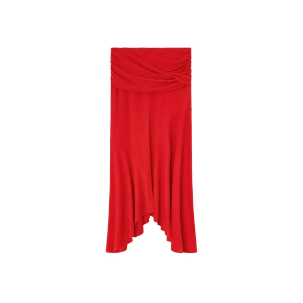 Ganni Long Skirt in Red Marl Mesh