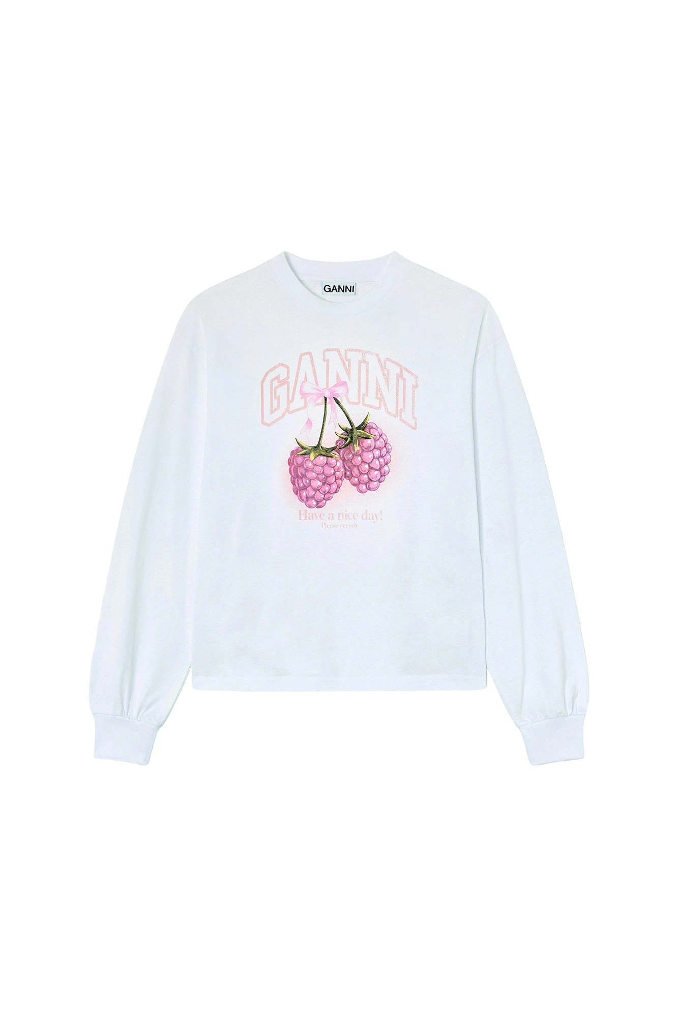 Ganni-Long-sleeve-T-shirt-with-Raspberries-488072_nobg Ganni Long-sleeve T-shirt with Raspberries Top