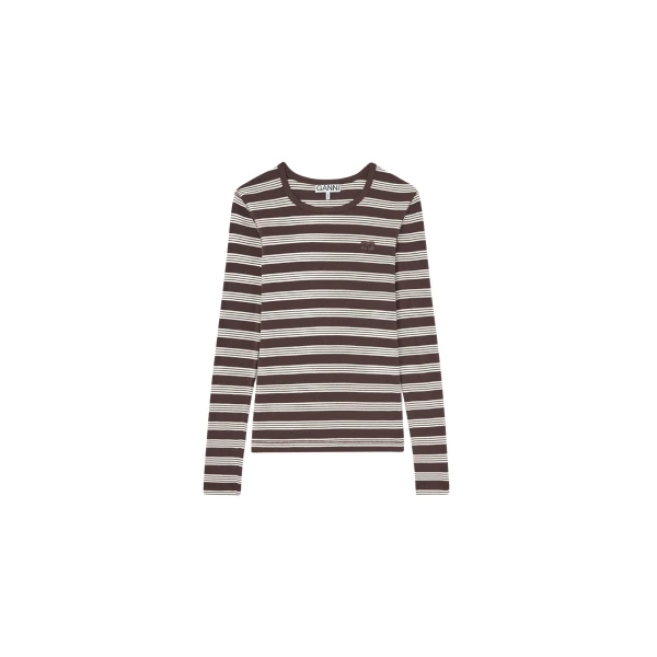 Ganni Long-sleeve Top in Stripe