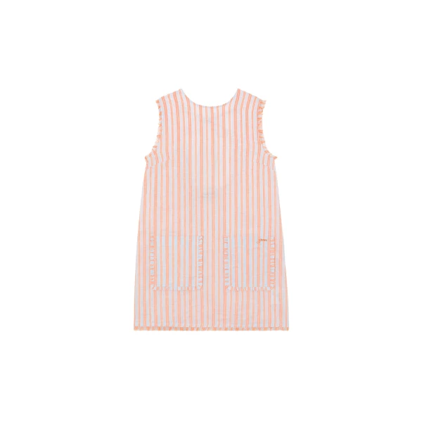 Ganni Mini Dress in Striped Linen