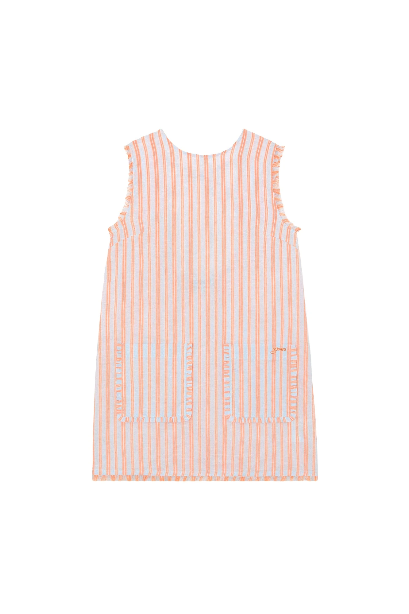 Ganni-Mini-Dress-in-Striped-Linen-448277_nobg Ganni Mini Dress in Striped Linen