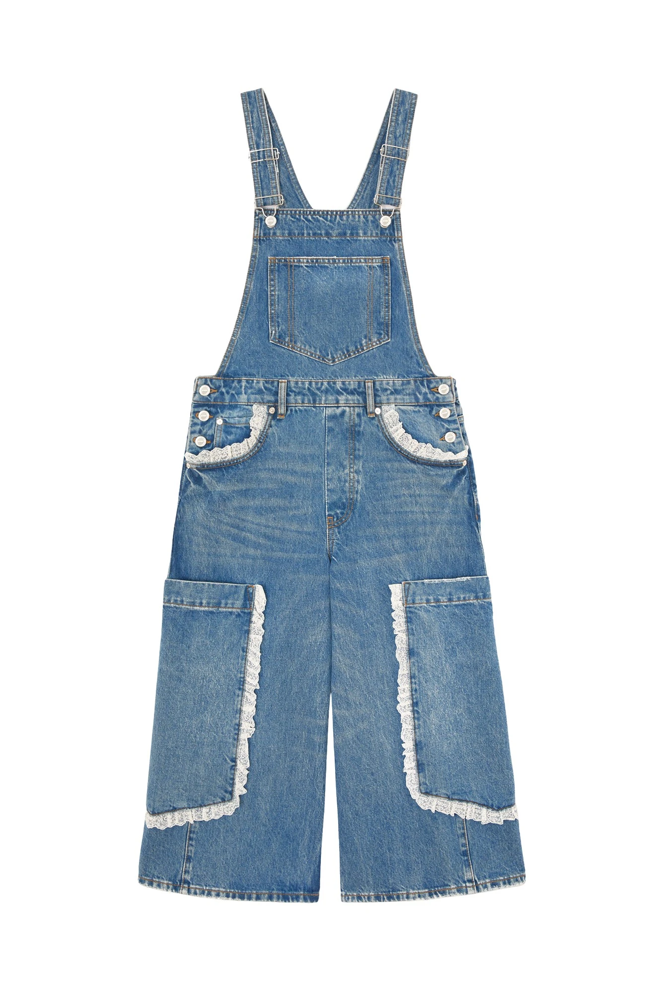 Ganni-Overalls-Cropped-Lace-in-Rigid-Denim-446063_nobg Ganni Overalls Cropped Lace in Rigid Denim