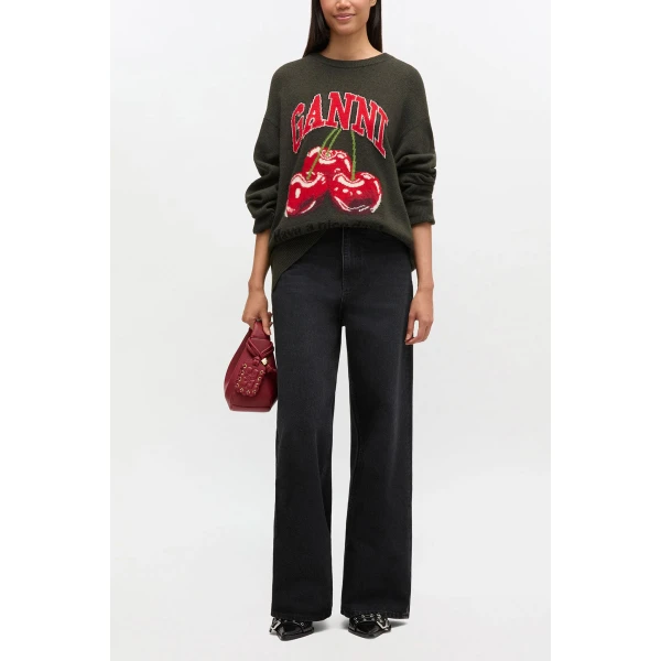 Ganni Oversized Graphic Jumper Knit, view 2