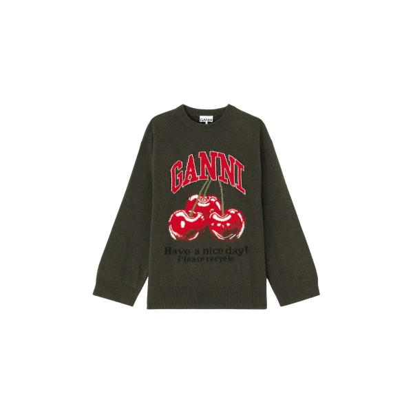 Ganni Oversized Graphic Jumper Knit