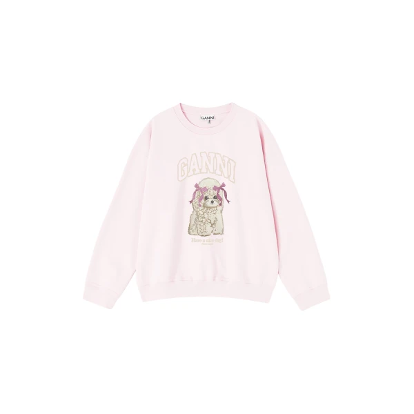 Ganni Pink Poodle Sweatshirt Top