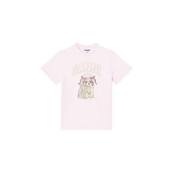 Ganni Pink Poodle T-shirt Top