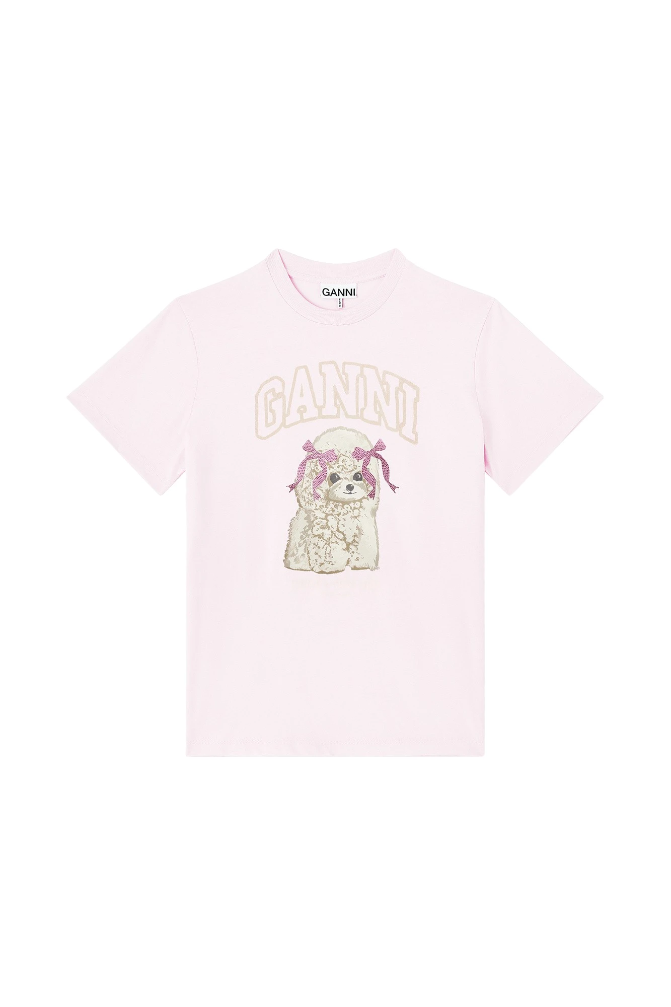 Ganni-Pink-Poodle-T-shirt-121345_nobg Ganni Pink Poodle T-shirt Top