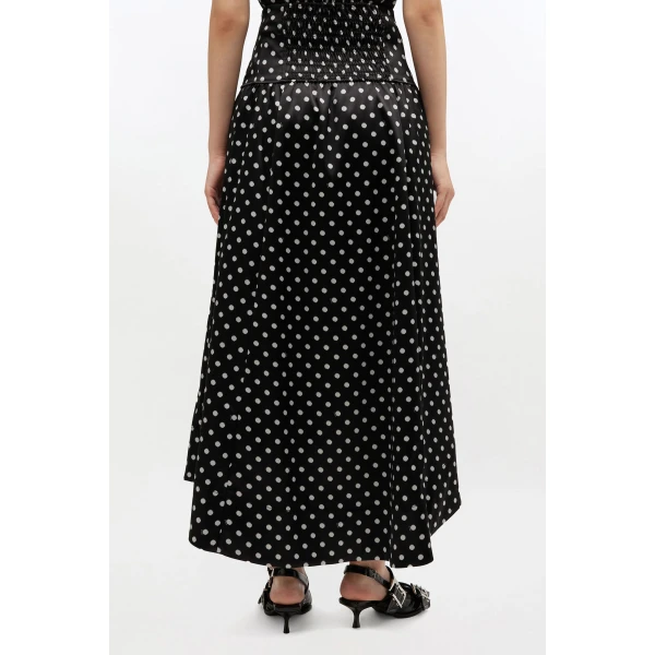 Ganni Polka-Dot Satin Corset Skirt, view 4
