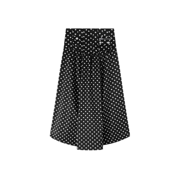 Ganni Polka-Dot Satin Corset Skirt