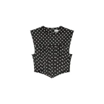 Ganni Polka-Dot Satin Corset Top