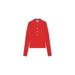 Ganni Polo Shirt in Red Merino