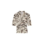 Ganni Polo Shirt in Zebra Cotton