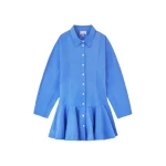 Ganni Shirt Dress in Blue Cotton