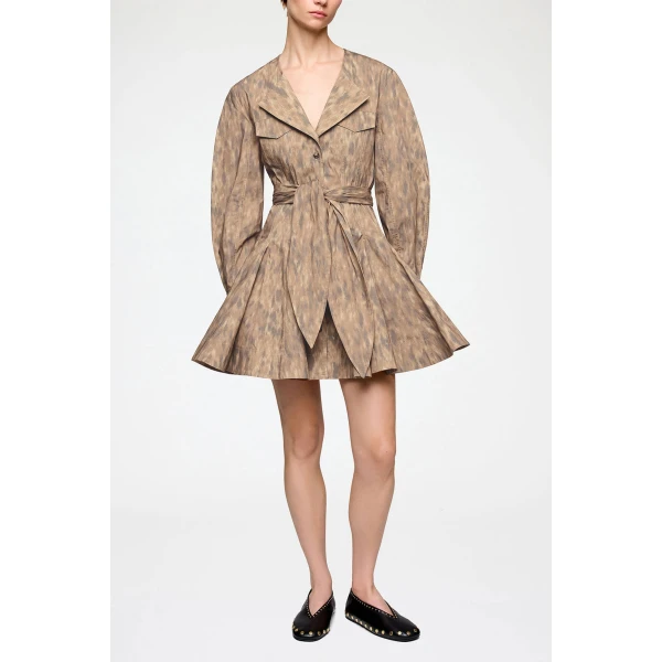 Ganni Shirt Dress in Stretch Cotton, view 2