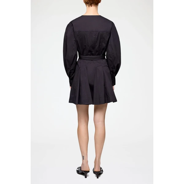 Ganni Shirt Dress in Stretch Cotton, view 3