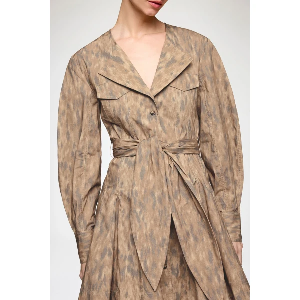 Ganni Shirt Dress in Stretch Cotton, view 4
