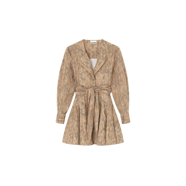 Ganni Shirt Dress in Stretch Cotton