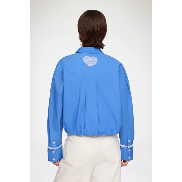 Ganni Shirt in Blue Cotton, view 4