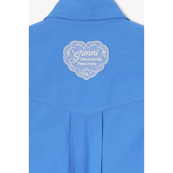 Ganni Shirt in Blue Cotton, view 5