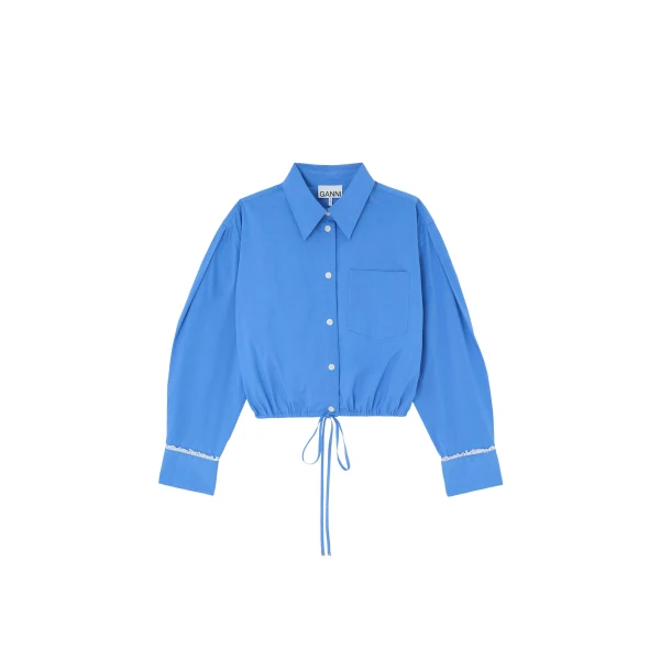 Ganni Shirt in Blue Cotton