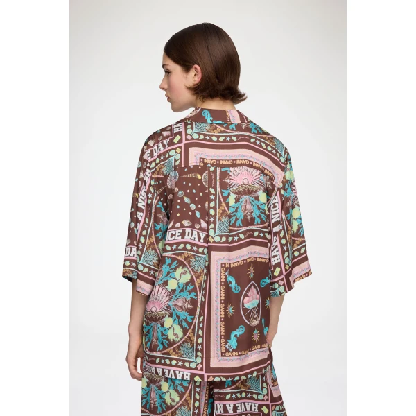 Ganni Shirt in Printed Twill, view 4