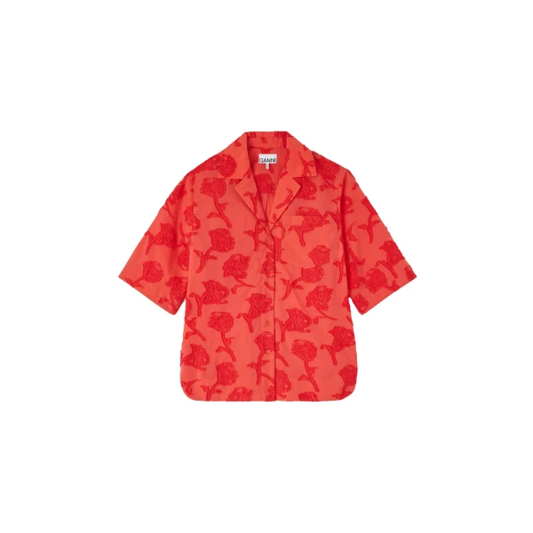 Ganni Shirt in Red Fil Coupe