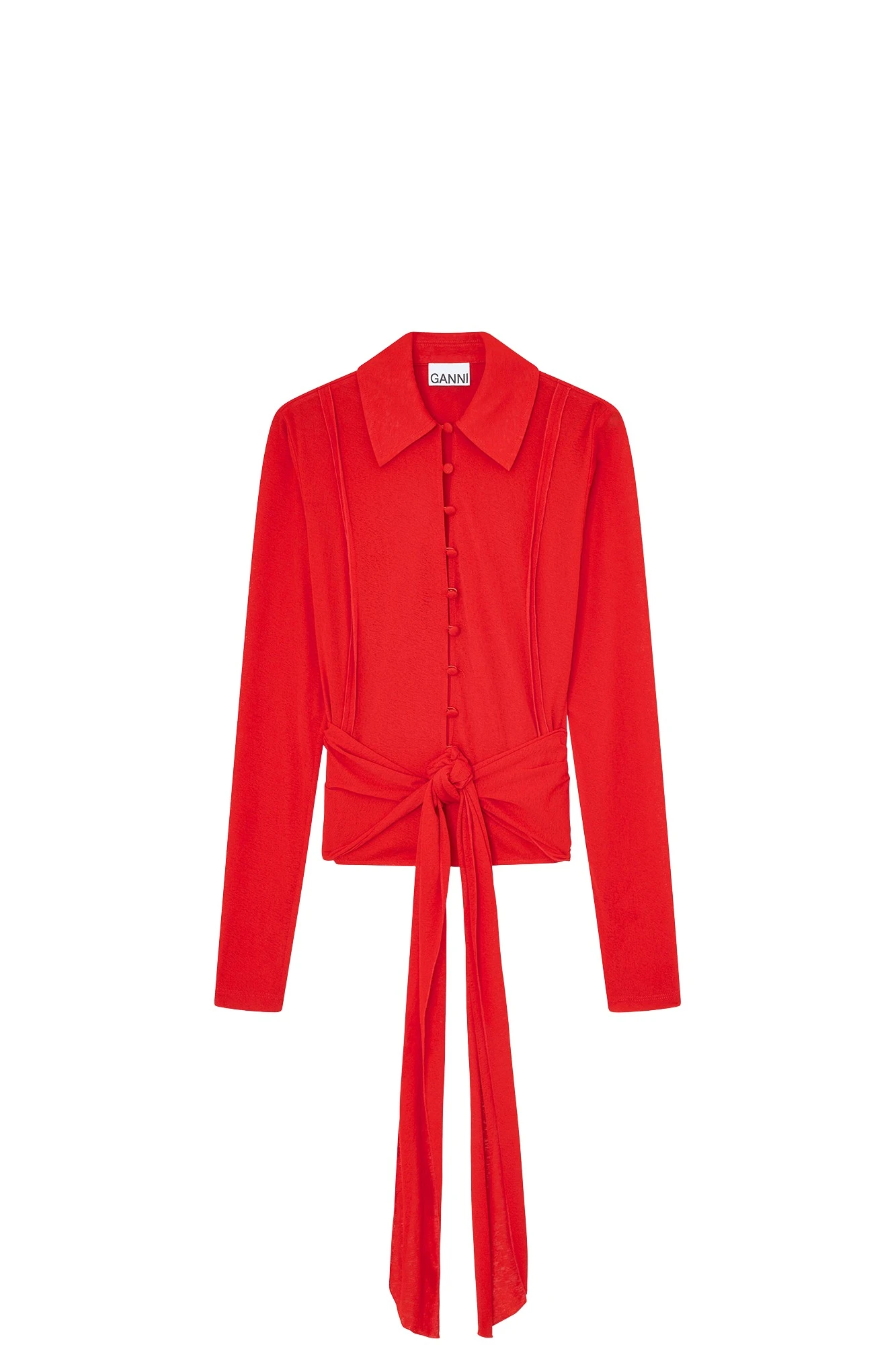Ganni-Shirt-in-Red-Marl-Mesh19777_nobg Ganni Shirt in Red Marl Mesh