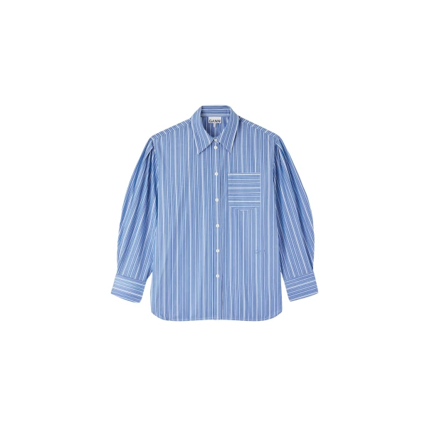 Ganni Shirt in Striped Cotton